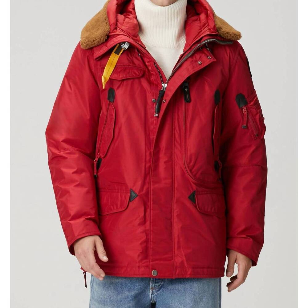 NEW PARAJUMPERS right hand hooded jacket in rio red